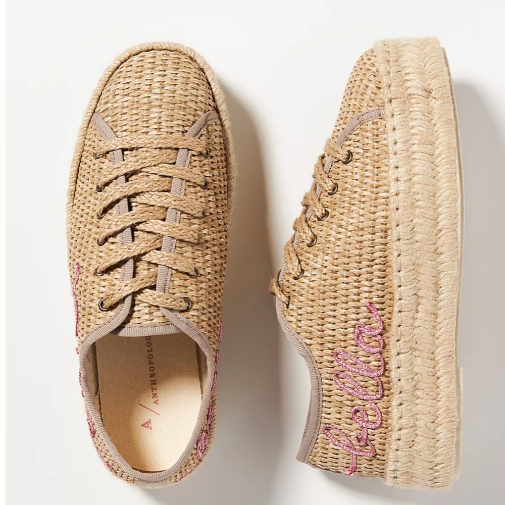 Anthropologie Raffia Espadrille Sneakers